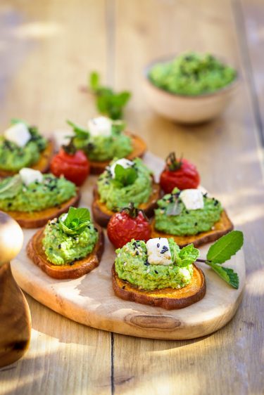 Tartines De Patate Douce Petits Pois Et Ch Vre Ap Ritif Facile Sans