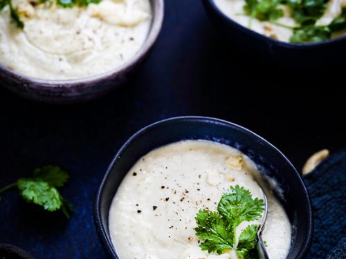 Soupe veloutee de chou fleur au lait de coco