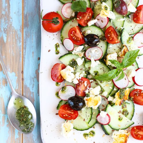 salade concombre feta tomate recette legere