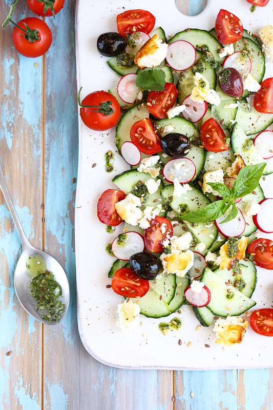 salade concombre feta tomate recette legere