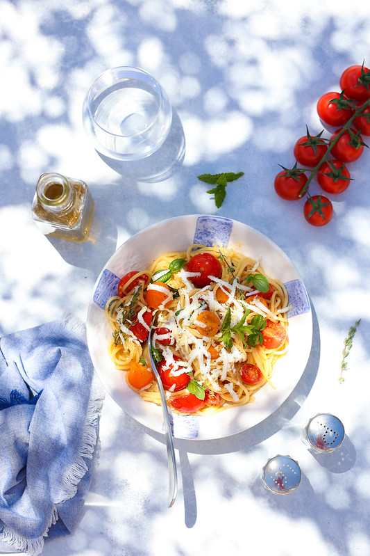 spaghetti tomates cerise recette italienne