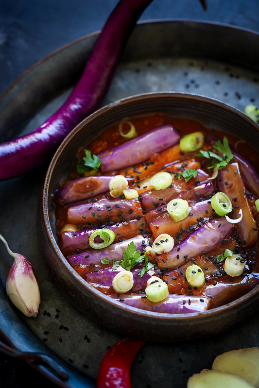 aubergines chinoise sautees sauce