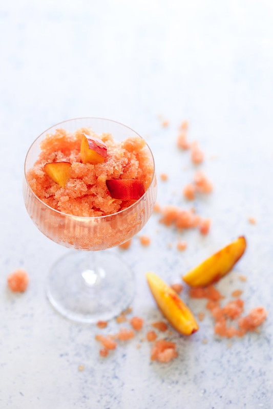 granita nectarine peche champagne sans sorbetiere