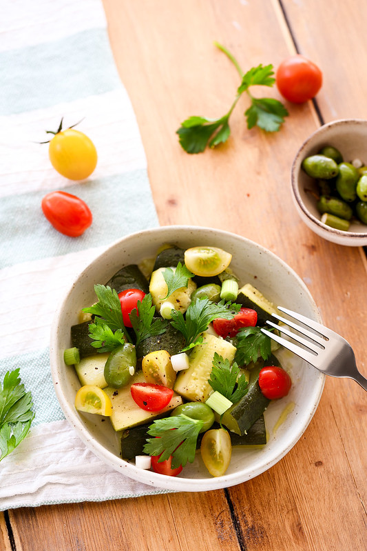 Salade de courgettes à la vapeur super légère