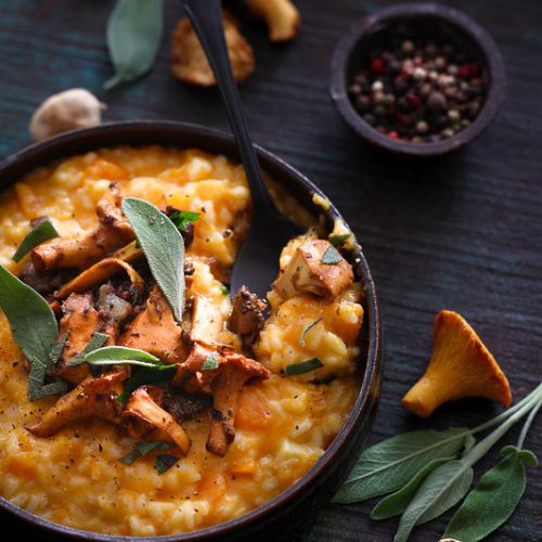 risotto butternut champignons chanterelles