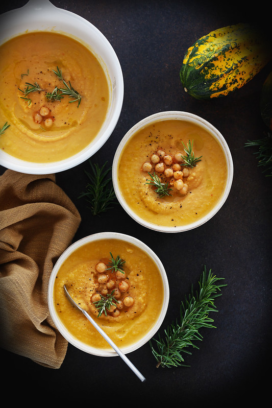 soupe veloutee pois chiche courge recette italienne halloween