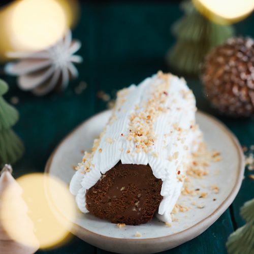 buche vegan roulee chocolat noisettes coco