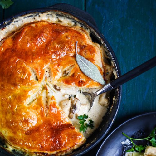 poulet champignons croute feuilletee