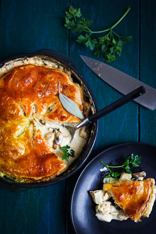 poulet champignons croute feuilletee