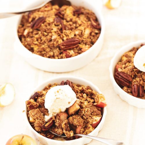 crumble pomme flocons avoine cannelle