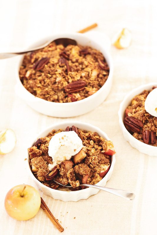 crumble pomme flocons avoine cannelle