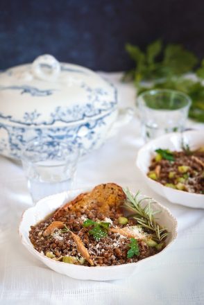 Soupe de lentilles et poulet comme à Bologne